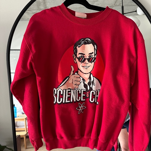 Bill Nye “Science and Chill” Red Crewneck Sweater - Picture 1 of 2